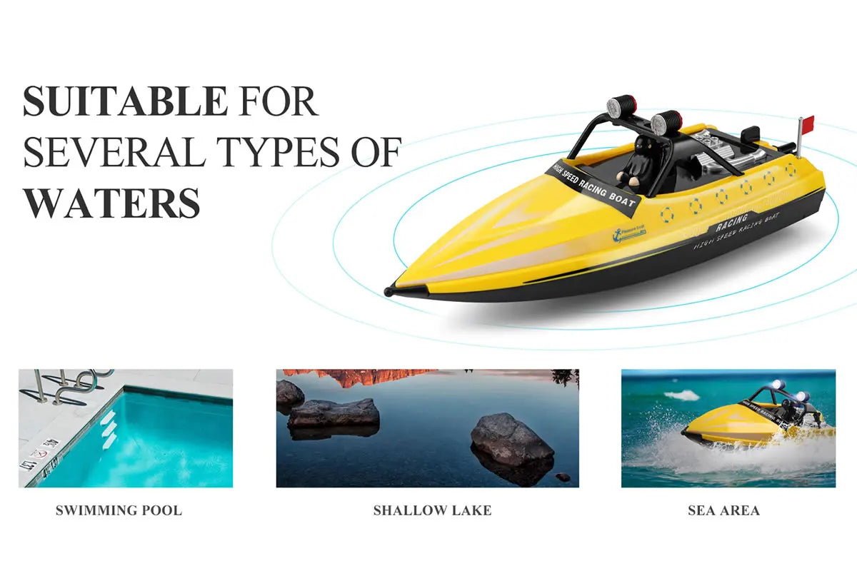 WL917 RC Racing Boat 16KM/H 2.4GHz Remote Control Speedboat with carry case
