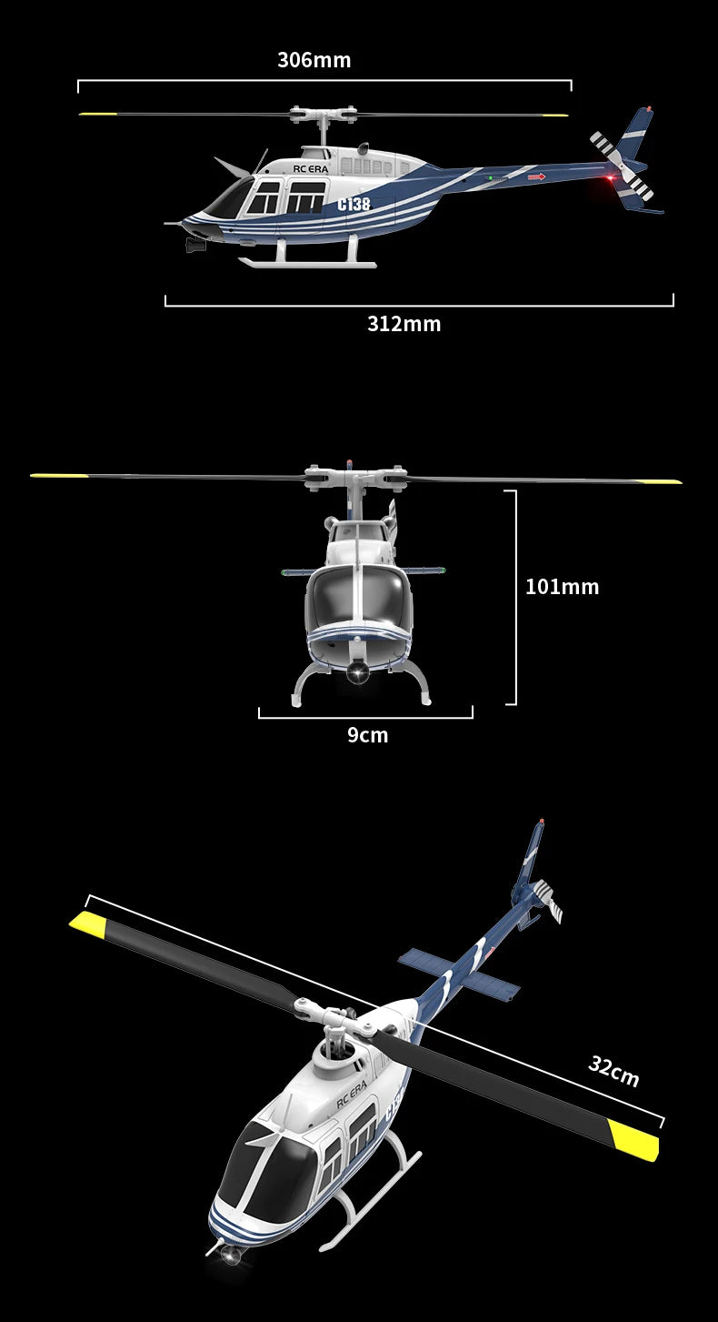 RC ERA C138 1/33 Scale 6 Channel RC BELL 206 Helicopter