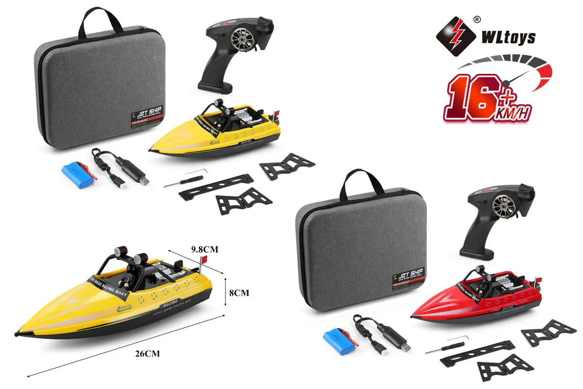 WL917 RC Racing Boat 16KM/H 2.4GHz Remote Control Speedboat with carry case