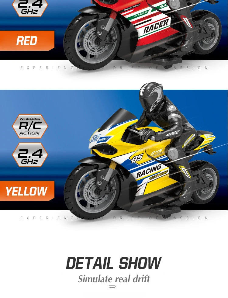 High Speed Remote Control RC Stunt Motorbike 1/ 10 2.4G