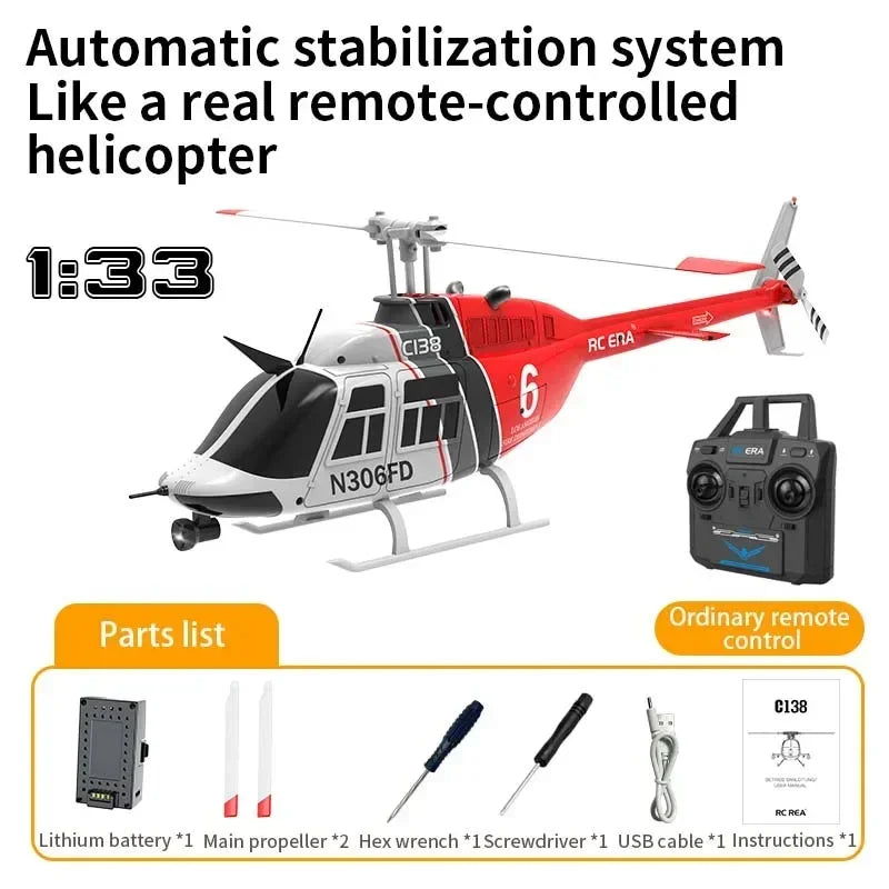 RC ERA C138 1/33 Scale 6 Channel RC BELL 206 Helicopter