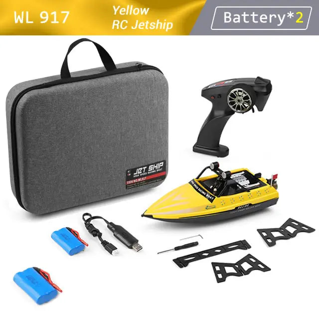 WL917 RC Racing Boat 16KM/H 2.4GHz Remote Control Speedboat with carry case