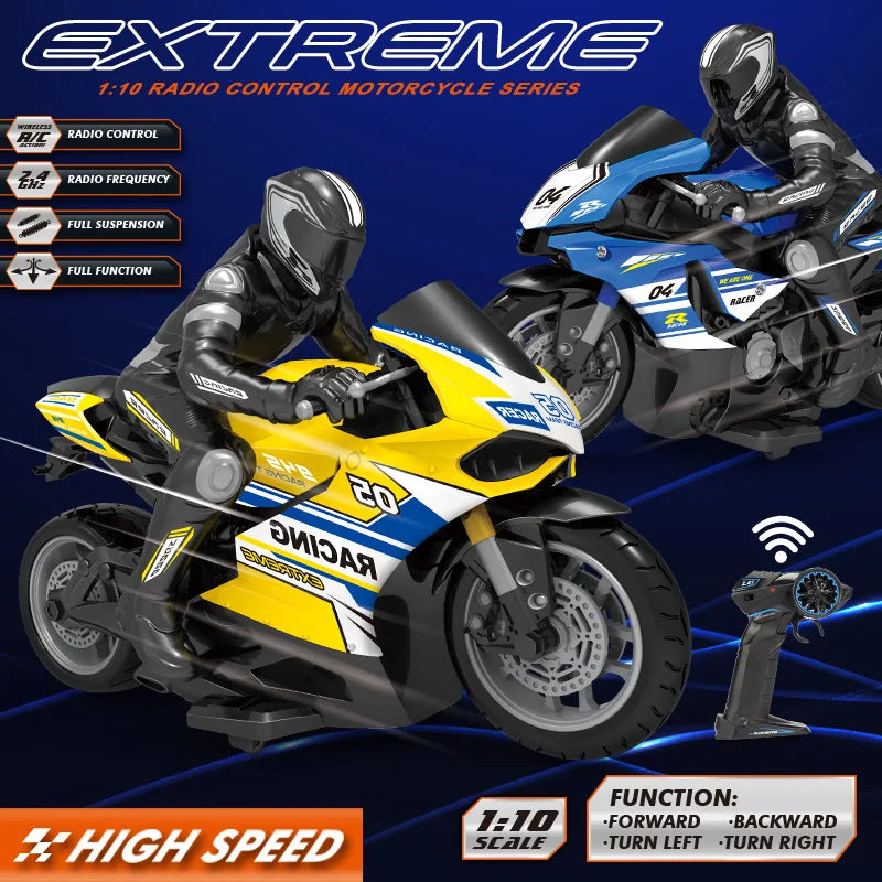 High Speed Remote Control RC Stunt Motorbike 1/ 10 2.4G