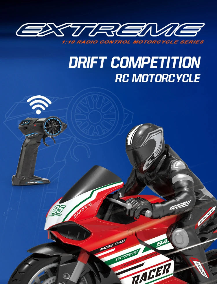 High Speed Remote Control RC Stunt Motorbike 1/ 10 2.4G