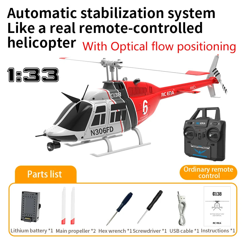 RC ERA C138 1/33 Scale 6 Channel RC BELL 206 Helicopter