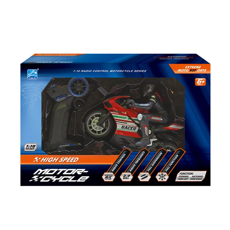 High Speed Remote Control RC Stunt Motorbike 1/ 10 2.4G