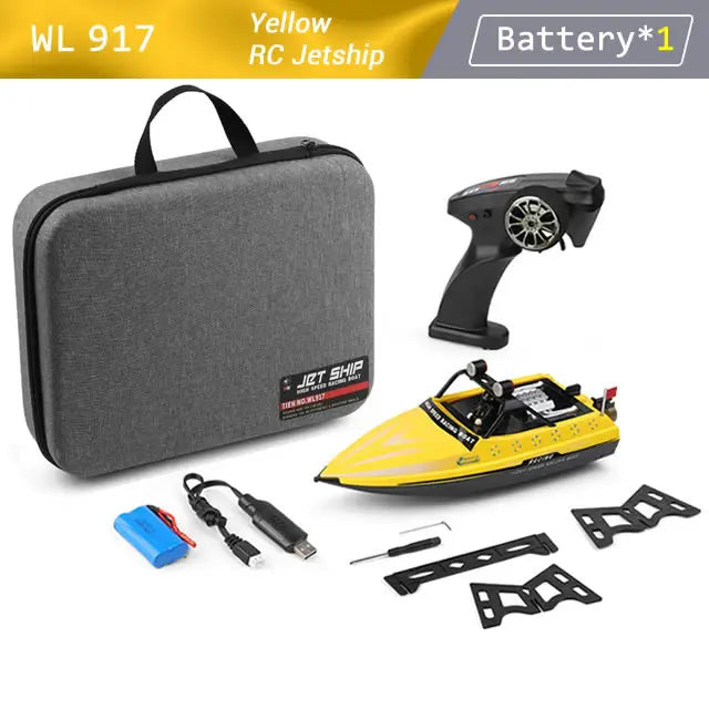 WL917 RC Racing Boat 16KM/H 2.4GHz Remote Control Speedboat with carry case