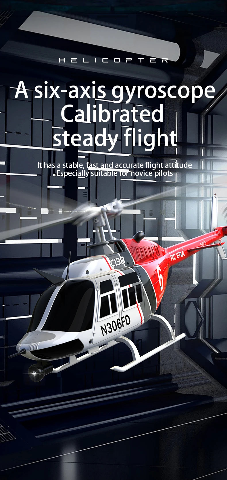 RC ERA C138 1/33 Scale 6 Channel RC BELL 206 Helicopter